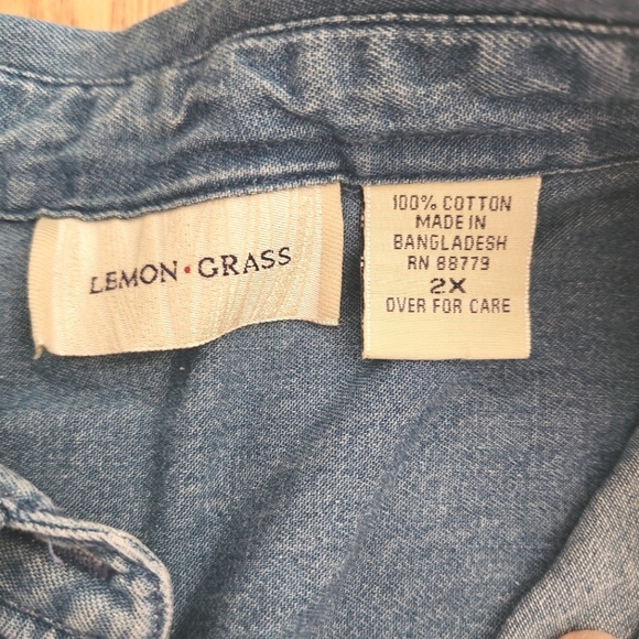 GUC Vintage Embroidered Denim Button-Up Shirt With Scarecrow, Size 2X - Picture 5 of 7